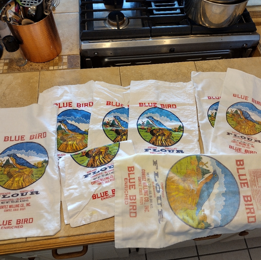 Blue bird flour sacks lot